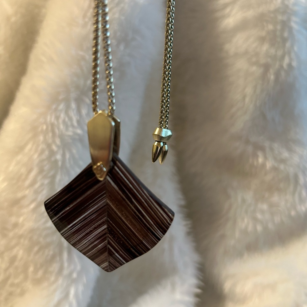 Kendra Scott Brown Chevron Necklace - Picture 2 of 4